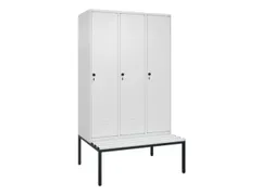 Armoire vestiaire avec banc HxlxP 2120x1200x815mm 3compart.