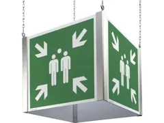 Panneau cubique issues de secours point de collecte aluminium