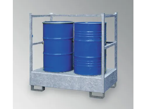 Opvangbak 2x 200l Opvangvol. 220l 1400x1410x810mm Leuning 3-Zijdig