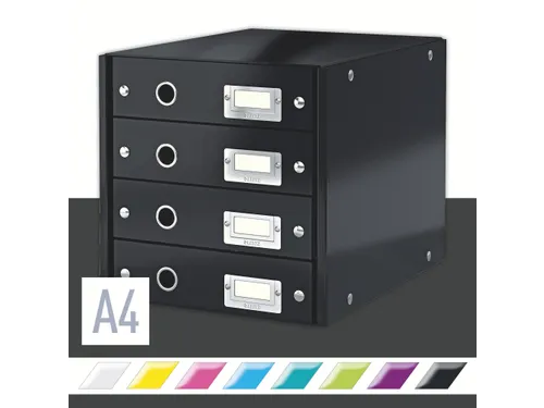 Ladenbox 4 Laden Leitz Click & Store 4 Laden Zwart 81% gerecycled kart