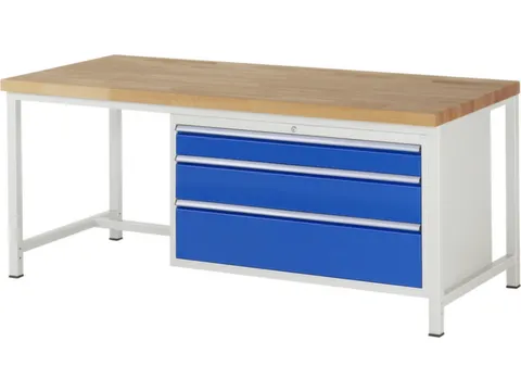 werkbank,HxBxD 840-1040x2000x900mm,beukblad,draagverm. 1250kg,4voeten