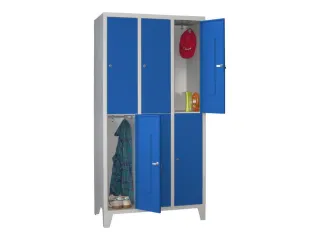 lockerkast,HxBxD 1850x900x500mm,3x2vakken,RAL7035,front RAL5010 - 2