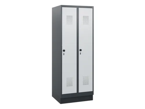 schoollocker,HxBxD 1630x600x500mm,2vak,vak B 300mm,draaigrendel,sokkel