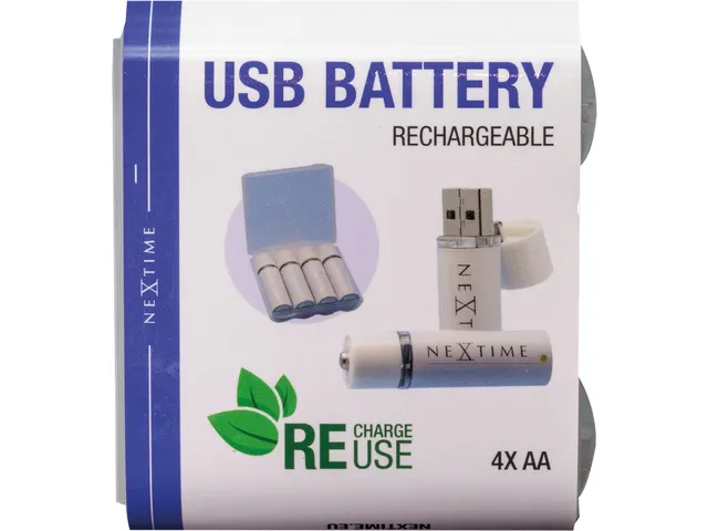 oplaadbare AA USB-Batterij blister a 4 stuks