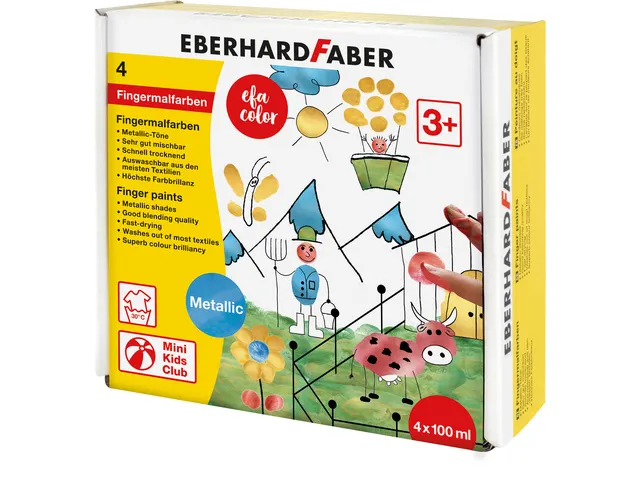 Vingerverfset Eberhard Faber metallic set 4 x 100ml assorti