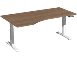 In hoogte verstelbaar bureau in vrije vorm,HxBxD 630-1280x1800x1000mm