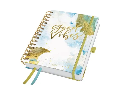 Spiraal-agenda Inspire A5 2027 (NL/FR/ EN/DU) Good Vibes hardcover