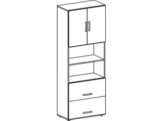 kantoor-combikast HxBxD 2160x800x420mm dubbele vleugeldeur esdoorn - 6