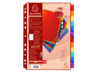 Tabbladen Pp Met Neutrale Tabs In Etikettenhouder 12 Tabs A4 - 1