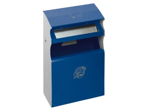 Combi-asbak Blauw 2/5 liter 540x300x140mm Met Overkapping Cilinderslot