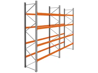palletstelling,basis+1xaanbouw,HxBxD 4620x5700x1100mm,vakl. 3000kg - 1