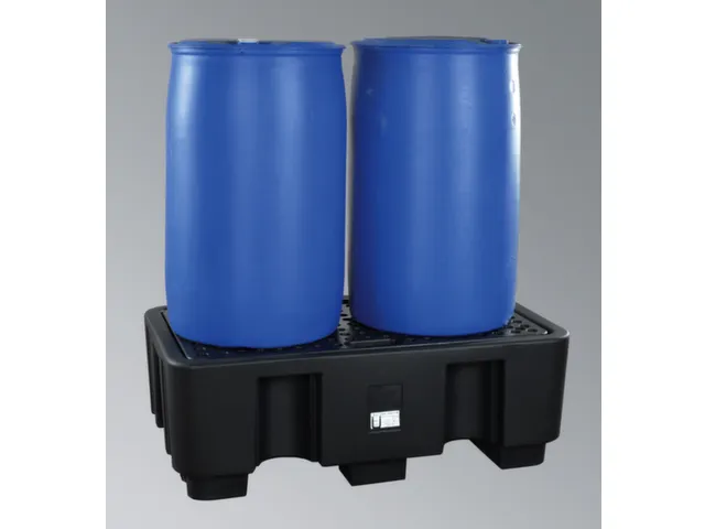 bac de rétention PE,p. fût 2x200l,vol. rétention 236l