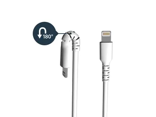 1 Meter Gehoekte Lightning Usb Kabel Apple Wit Aramide - 3
