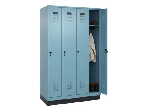 locker,HxBxD 1950x1200x500mm,4vak,vak B 300mm,draaigrendel,sokkel