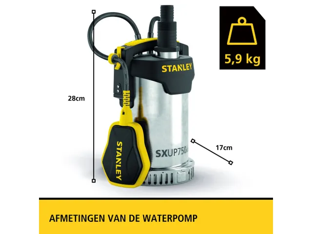 Stanley Dompelpomp Roestvrij Staal Helder Water 750W
