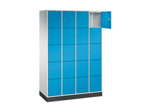 lockerkast,RAL 7035/RAL 5012,HxBxD 1950x1220x500mm,4x5vakken,cil.-slot