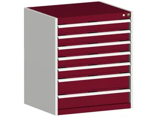 ladekast 900x800x650mm 7laden zware lasten RAL7035 front RAL3004 - 1