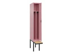 locker met bank,voor scheiding van kleding,HxBxD 2120x300x815mm,1vak