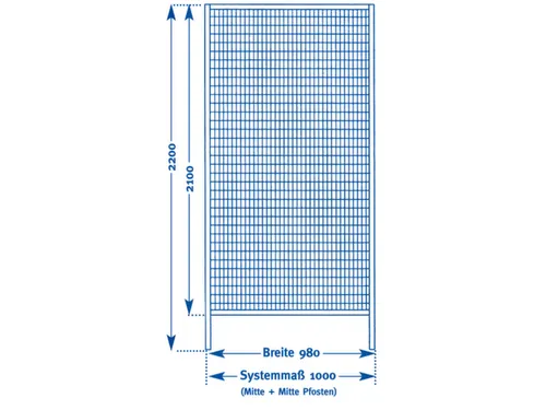 wandelement,v. scheidingswandsysteem,HxB 2200x980mm,RAL5002