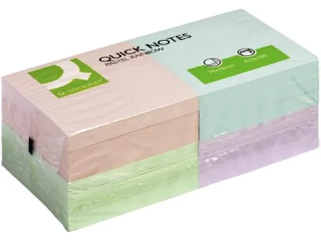 Quick Notes Memoblaadjes Pastel 76x76mm 100 Vel 12 Blokken 4 Kleuren