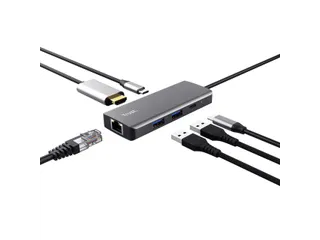 Adapter Trust Dalyx 6-in-1 USB-C multipoort grijs - 11