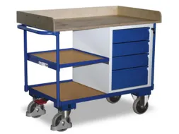 Tafel- En Kastwagen 400kg Laadvl. Lxb 1125x625mm 3 Etages 4 Laden