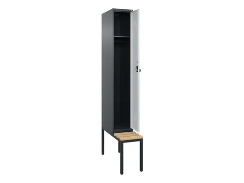 locker met bank,HxBxD 2120x300x815mm,1vak,vak B 300mm,draaigrendel