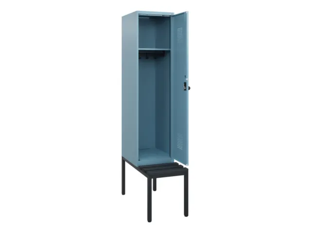 locker met bank,HxBxD 1950x400x815mm,1vak,vak B 400mm,draaigrendel