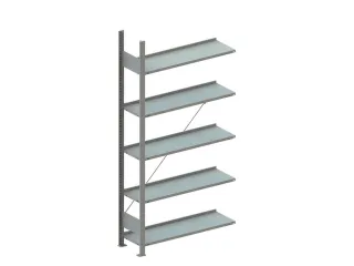Inhaakstelling Aanbouw 2000x1000x300mm 5legborden Vaklast 80kg - 1