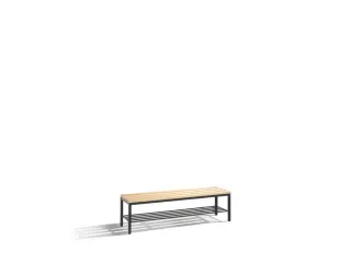 Omkleedbank L 1500Mm Houten Zitlatten Schoenenrek Ral7021 - 1