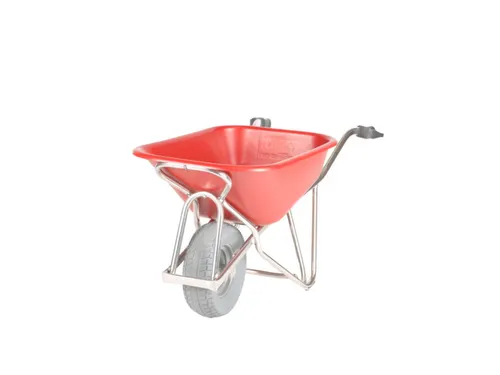 aluminium kruiwagen,90l,HxBxD 870x625x1430mm,HDPE-bak,rood,aluminium
