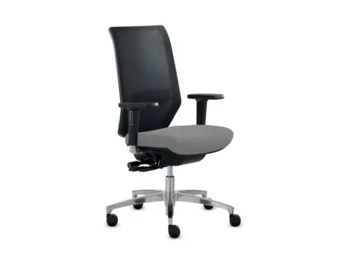 Dauphin Bureaustoel, rugleuning met netbekleding Grijs