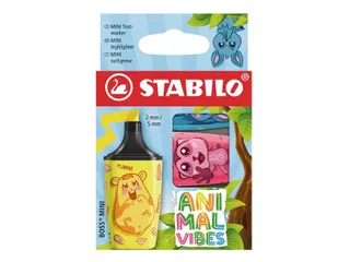 Markeerstift STABILO BOSS Animal Vibes mini assorti blister à 3 stuks - 1