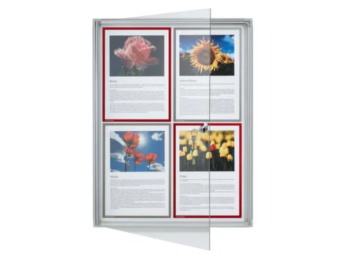 Infovitrine 4xa4 Whiteboard Voor Binnen Aluminium Frame Deur Acrylglas