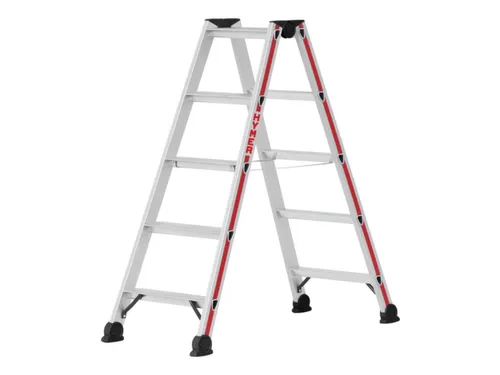 trapladder,beide zijden,2x6treden,Stand H 0,88m,balk L 1,53m,aluminium