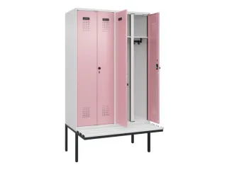 locker met bank,voor scheiding van kleding,HxBxD 2120x1200x815mm,4vak - 1