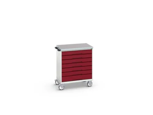 gereedschapswagen 980x800x600mm linoleum blad 7 laden RAL7035+RAL3004