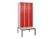 locker met bank,voor scheiding van kleding,HxBxD 2120x900x815mm,3vak