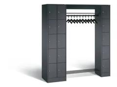 locker met kapstok,HxBxD 1950x2100x480mm,romp RAL7016,front RAL7016
