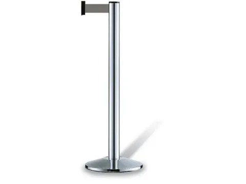 afbakeningssysteem paal chroom met riem L 2.3m bandkleur oranje