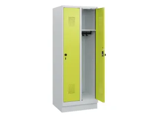 schoollocker,HxBxD 1630x600x500mm,2vak,vak B 300mm,draaigrendel,sokkel - 1