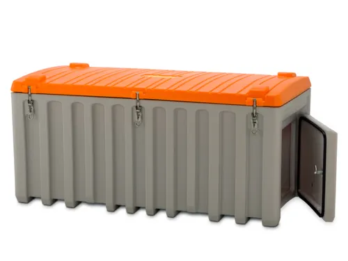 Opbergbox 750l H 800 x 1700x 840mm Met Zijdeur Grijs/Oranje