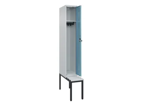 locker met bank,HxBxD 2120x300x815mm,1vak,vak B 300mm,draaigrendel