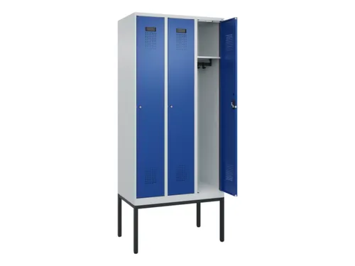 locker,HxBxD 2120x900x500mm,3vak,vak B 300mm,cil.-slot,voetonderstel