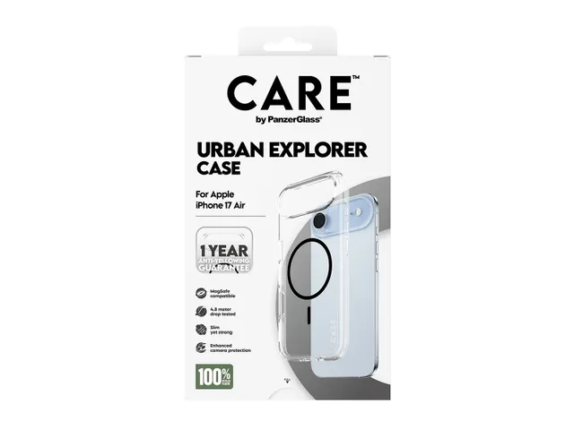 PanzerGlass CARE by Urban Explorer Case Transparent w. Black Mag