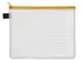 etui A5 transparant met gele rits