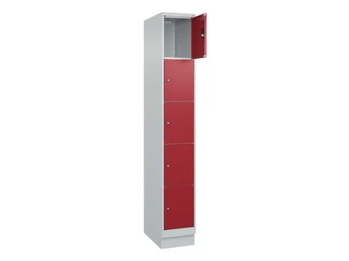 lockerkast,HxBxD 1950x300x500mm,1x5vakken,vak B 300mm,cil.-slot,sokkel
