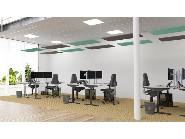 Akoestisch PET-vilt rechthoekig plafondpaneel 60x120cm Donkergrijs