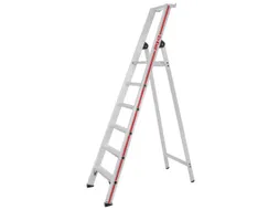 trapladder,eenzijdig,6treden,stand H 1,4m,balk L 2,2m,aluminium