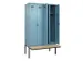 locker met bank,voor scheiding van kleding,HxBxD 2120x1200x815mm,4vak